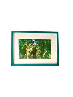 So African Art Framed Art Print of Traditional African Folklore Animal Tales NWT